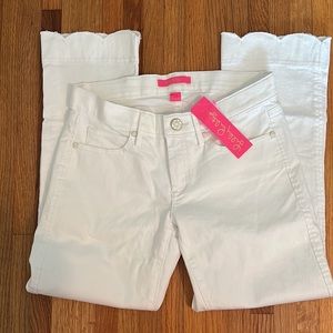 NWT Lilly Pulitzer white scallop bottom jeans